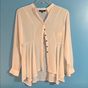 Flowy white button down